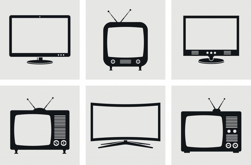 Modern and retro TV icons set. Vector illustration.
