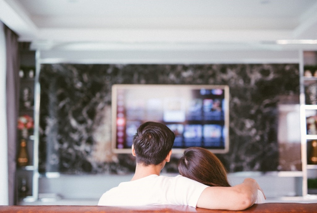 Couple watching tv